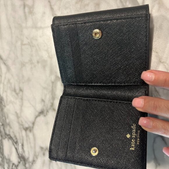 KATE SPADE New York Cobble Hill Tavy Wallet-Black Bi fold Snap Closure - Picture 9 of 13